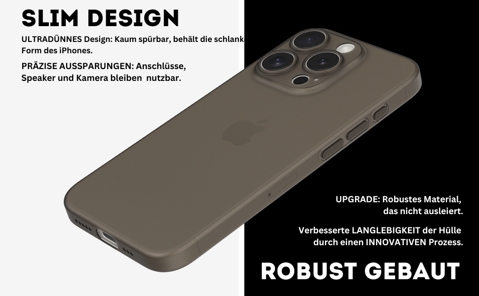 iPhone 16 Pro Hülle ultra dünn - Simple Gray - Schutzhülle