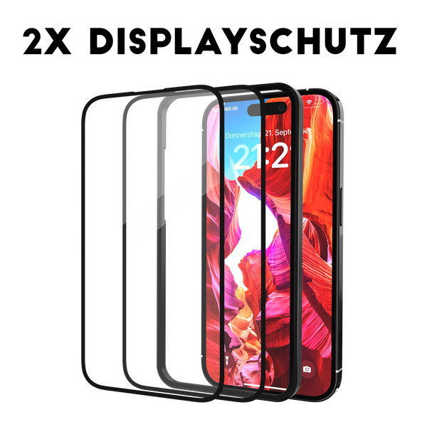 2x "The Curved" Panzerglas - iPhone 15 Pro Displayschutz in Premium Qualität.