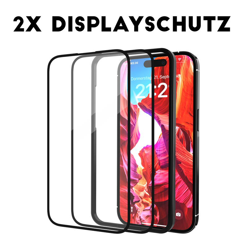 2x "The Curved" Displayschutz-Folie - iPhone 15 Premium Panzerglas