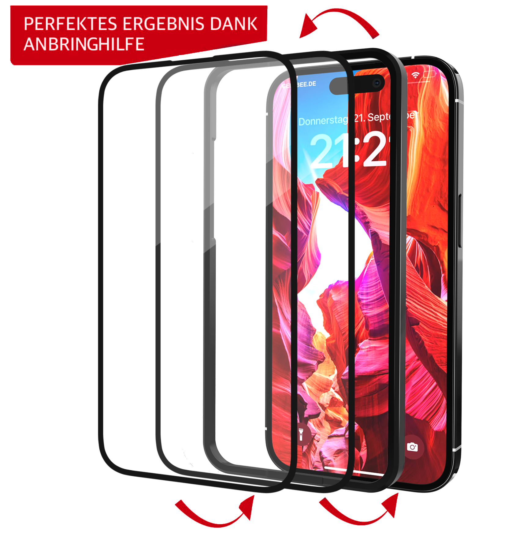 2x "The Curved" Panzerglas - iPhone 15 Pro Displayschutz in Premium Qualität.