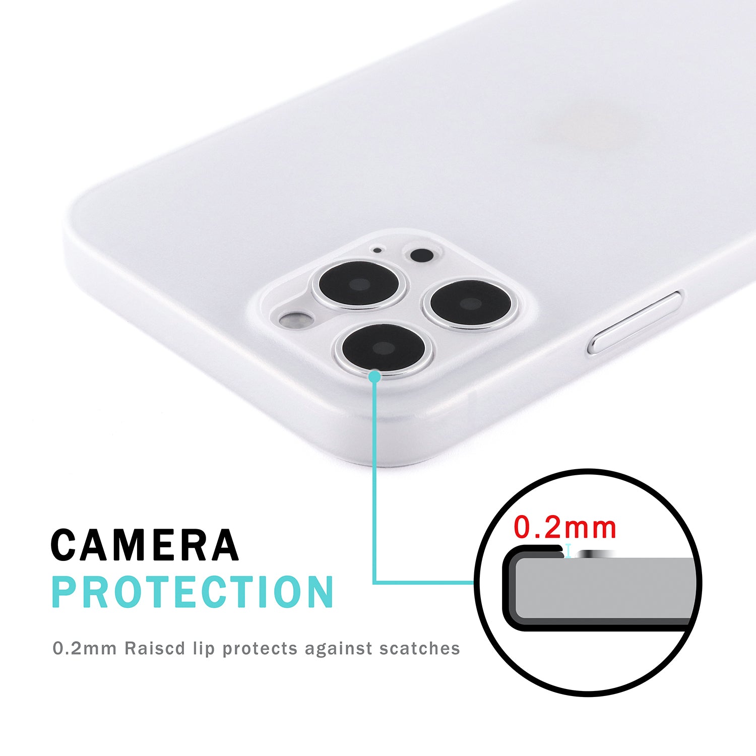 iPhone 12 Pro Ultra Slim Case - Frosted White mit Grip