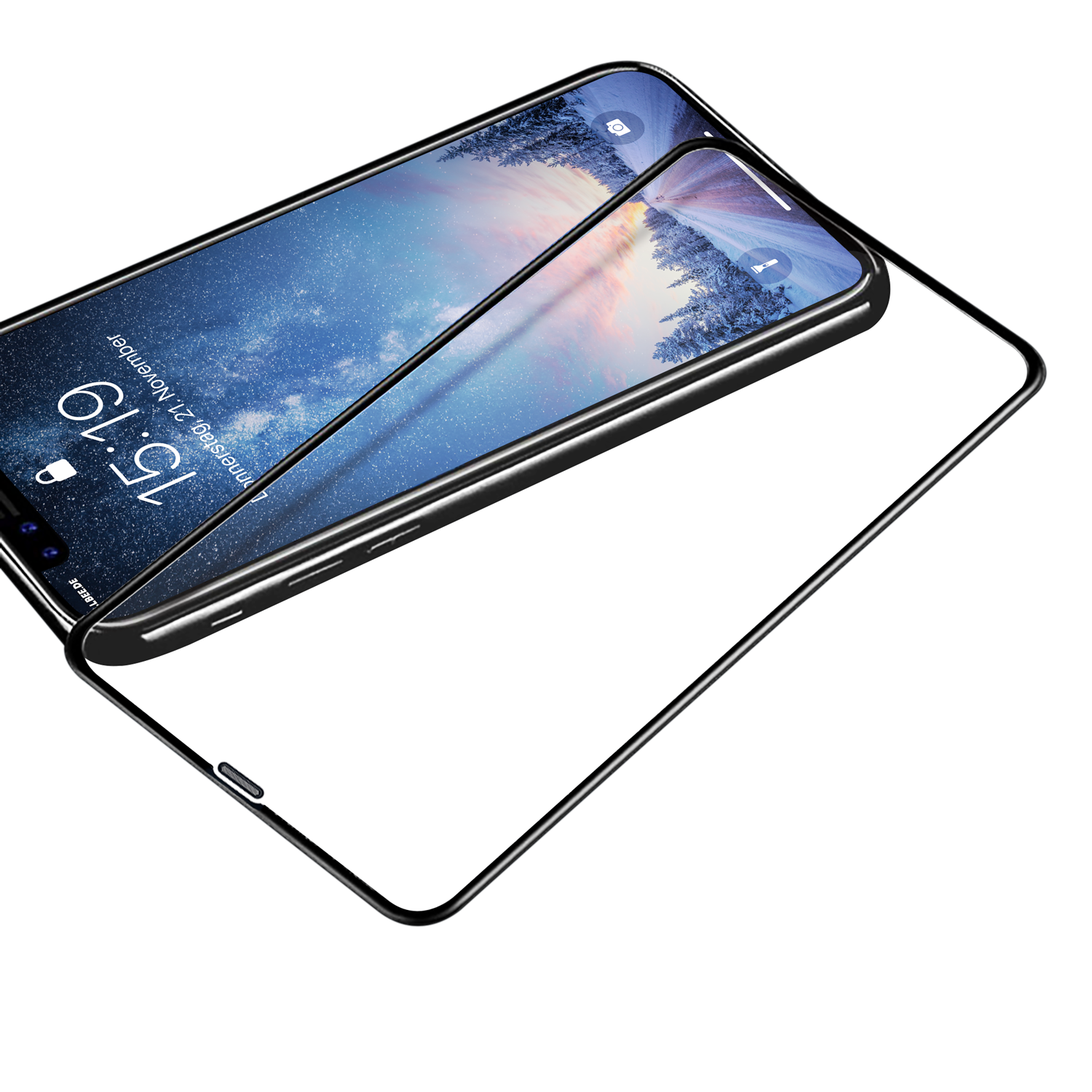 <transcy>"the Curved" with mesh cover - iPhone X / XS screen protector</transcy>