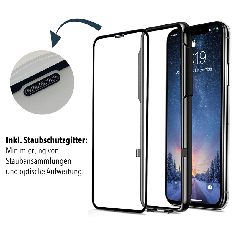 "the Curved" mit Mesh-Cover - iPhone XS Max Displayschutz