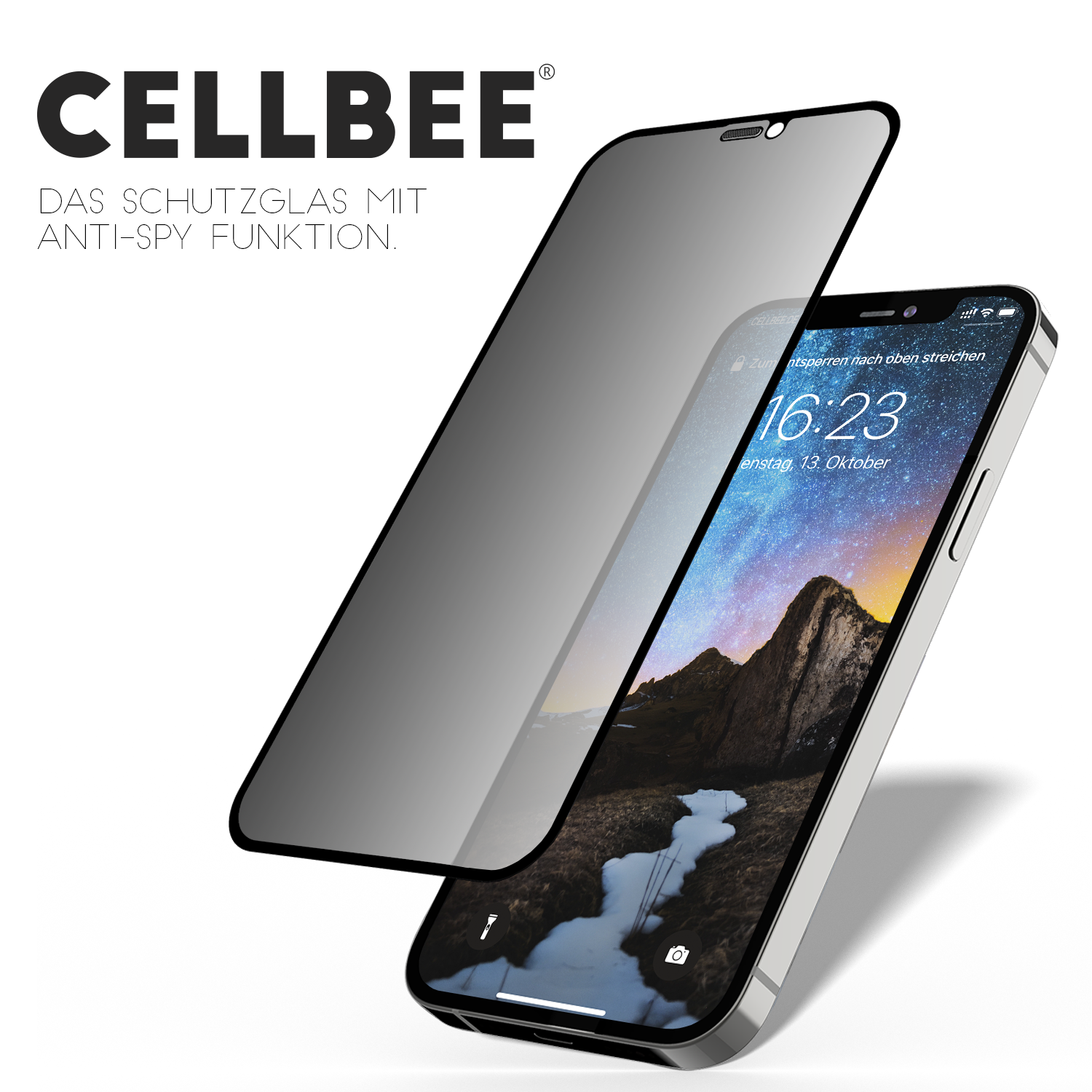 "The Curved Privacy" mit Staubschutzgitter - iPhone 12 mini Displayschutz