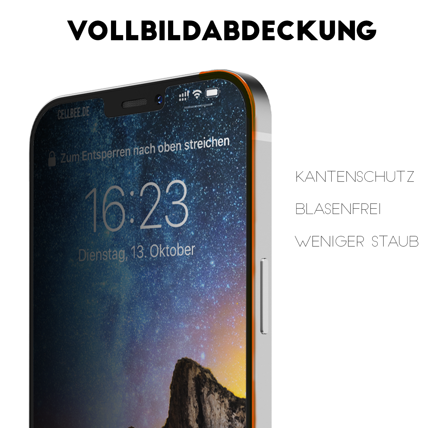 "The Curved Privacy" mit Staubschutzgitter - iPhone 12 mini Displayschutz