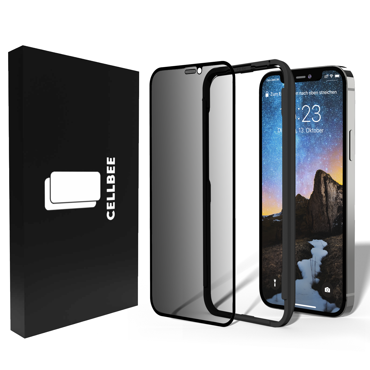 "The Curved Privacy" mit Staubschutzgitter - iPhone 12 mini Displayschutz