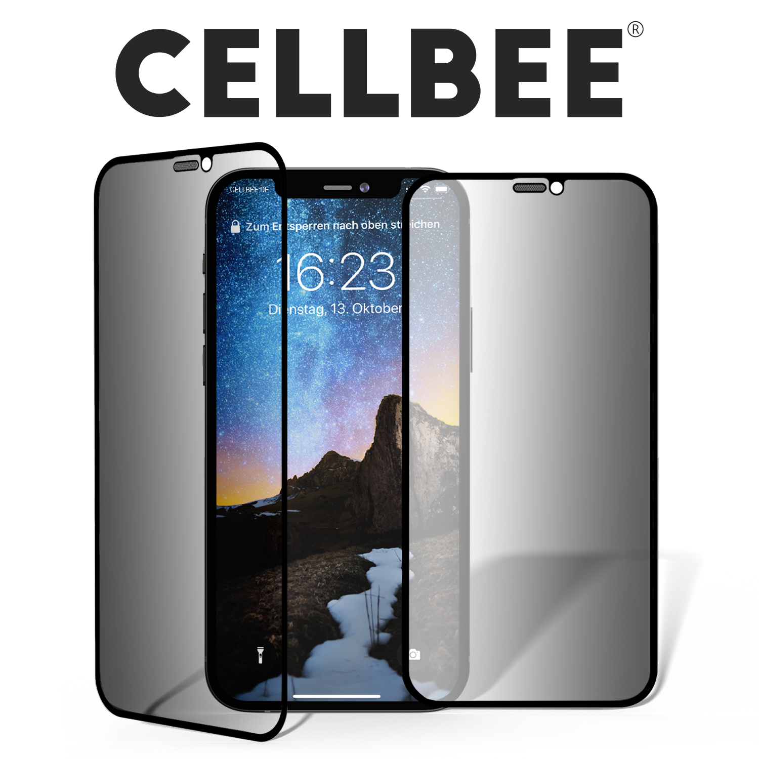 "The Curved Privacy" mit Staubschutzgitter - iPhone 12 mini Displayschutz