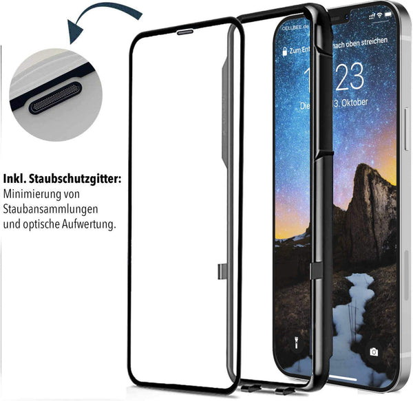 <transcy>"The Curved" with dust protection grille - iPhone 12 Pro screen protector</transcy>