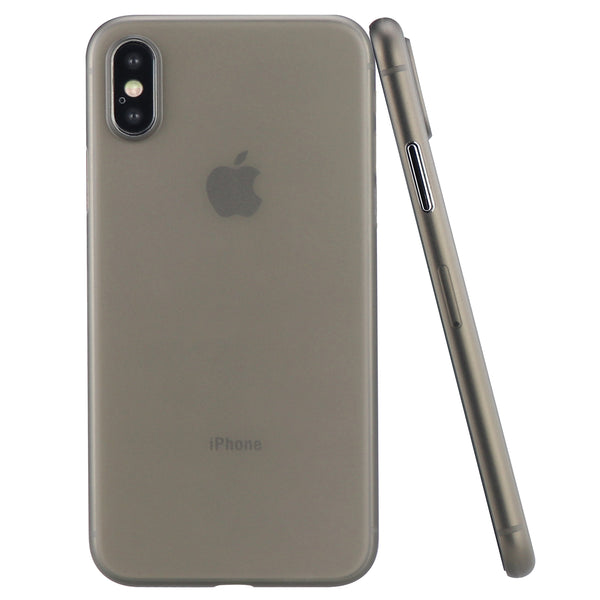 iPhone X hülle grau sehr dünn extrem leicht slim Case edge to edge randlos schützt scrren gegen Kratzer Rückseite Glas 